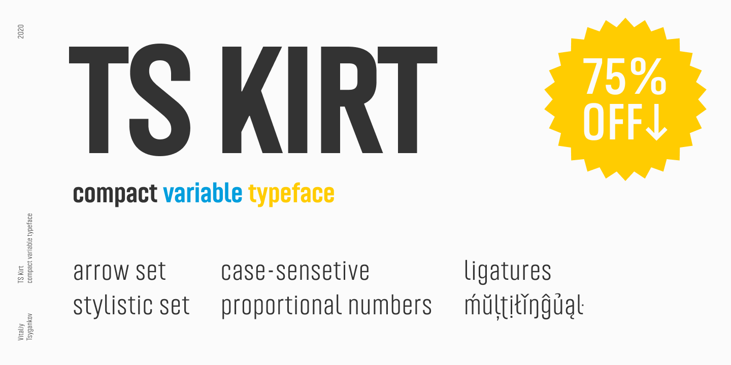 Пример шрифта TS Kirt Variable